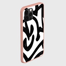 Чехол для iPhone 12 Pro Max Хаотичные узоры в стиле граффити, цвет: 3D-светло-розовый — фото 2