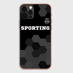 Чехол iPhone 12 Pro Max Sporting sport на темном фоне: символ сверху