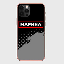 Чехол iPhone 12 Pro Max Марина - в красной рамке на темном