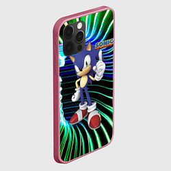 Чехол для iPhone 12 Pro Max Sonic - hedgehog - video game, цвет: 3D-малиновый — фото 2