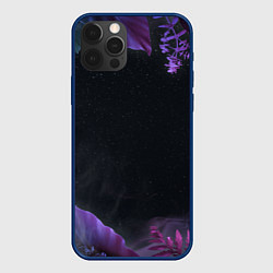Чехол для iPhone 12 Pro Max Неоновые космические тропики, цвет: 3D-тёмно-синий