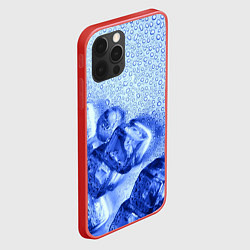 Чехол для iPhone 12 Pro Max Кубики льда и капли воды, цвет: 3D-красный — фото 2