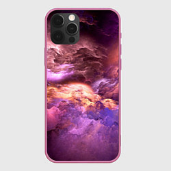 Чехол для iPhone 12 Pro Max Необычное фиолетовое облако, цвет: 3D-малиновый