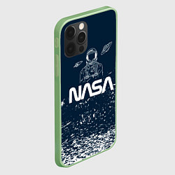 Чехол для iPhone 12 Pro Max Nasa - белые брызги, цвет: 3D-салатовый — фото 2