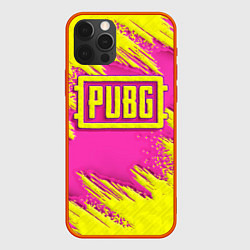 Чехол для iPhone 12 Pro Max PUBG yellow, цвет: 3D-красный