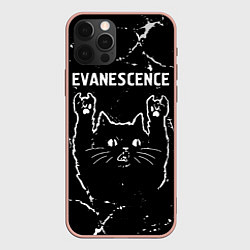 Чехол для iPhone 12 Pro Max Группа Evanescence и рок кот, цвет: 3D-светло-розовый