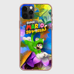 Чехол для iPhone 12 Pro Max Luigi cat - Super Mario 3D World - Nintendo, цвет: 3D-светло-розовый