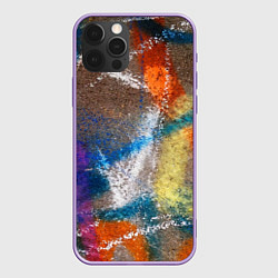 Чехол для iPhone 12 Pro Max Рисунок цветными мелками на асфальте, цвет: 3D-сиреневый