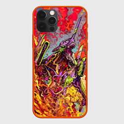 Чехол для iPhone 12 Pro Max Евангелион красочный, цвет: 3D-красный
