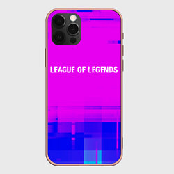 Чехол для iPhone 12 Pro Max League of Legends glitch text effect: символ сверх, цвет: 3D-светло-розовый