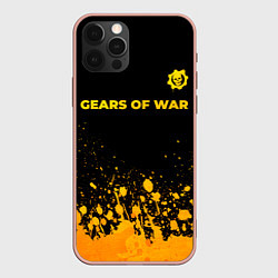 Чехол iPhone 12 Pro Max Gears of War - gold gradient: символ сверху