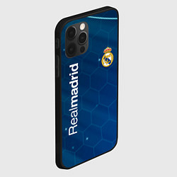 Чехол для iPhone 12 Pro Max Real madrid голубая абстракция, цвет: 3D-черный — фото 2