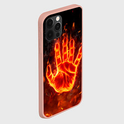 Чехол для iPhone 12 Pro Max Рука в огне, цвет: 3D-светло-розовый — фото 2