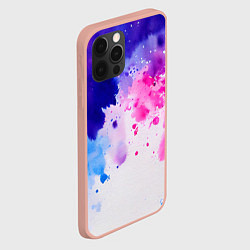 Чехол для iPhone 12 Pro Max Акварельные кляксы, цвет: 3D-светло-розовый — фото 2