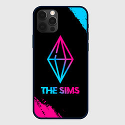 Чехол для iPhone 12 Pro Max The Sims - neon gradient, цвет: 3D-черный