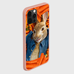 Чехол для iPhone 12 Pro Max Кролик Питер, цвет: 3D-светло-розовый — фото 2