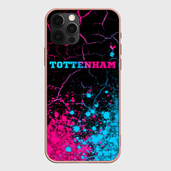 Чехол для iPhone 12 Pro Max Tottenham - neon gradient: символ сверху, цвет: 3D-светло-розовый