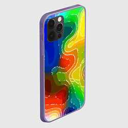 Чехол для iPhone 12 Pro Max Разноцветная абстрактная композиция, цвет: 3D-серый — фото 2