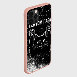 Чехол для iPhone 12 Pro Max Группа Сектор Газа и рок кот, цвет: 3D-светло-розовый — фото 2