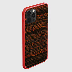 Чехол для iPhone 12 Pro Max Оранжевые абстрактные волны материи, цвет: 3D-красный — фото 2