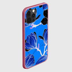 Чехол для iPhone 12 Pro Max Растительная композиция - минимализм, цвет: 3D-малиновый — фото 2