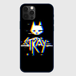 Чехол для iPhone 12 Pro Max Stray glitch logo, цвет: 3D-черный