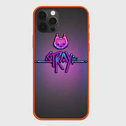 Чехол для iPhone 12 Pro Max Stray logo neon, цвет: 3D-красный