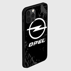 Чехол для iPhone 12 Pro Max Opel speed на темном фоне со следами шин, цвет: 3D-черный — фото 2