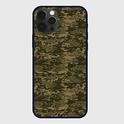 Чехол для iPhone 12 Pro Max Камуфляж AOR-1 мелкий, цвет: 3D-черный