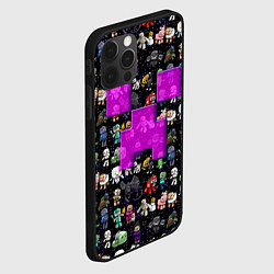 Чехол для iPhone 12 Pro Max Minecraft: characters and logo, цвет: 3D-черный — фото 2