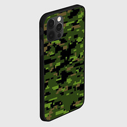 Чехол для iPhone 12 Pro Max Камуфляж лесной пиксель, цвет: 3D-черный — фото 2