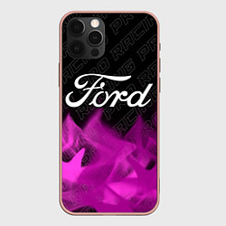 Чехол для iPhone 12 Pro Max Ford pro racing: символ сверху, цвет: 3D-светло-розовый