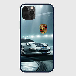 Чехол для iPhone 12 Pro Max Porsche - racing route - motorsport, цвет: 3D-черный