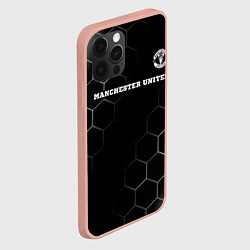 Чехол для iPhone 12 Pro Max Manchester United sport на темном фоне: символ све, цвет: 3D-светло-розовый — фото 2