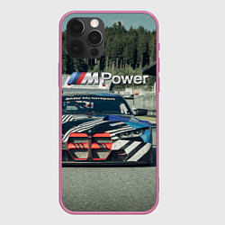 Чехол для iPhone 12 Pro Max BMW M Power - Motorsport - Racing team, цвет: 3D-малиновый