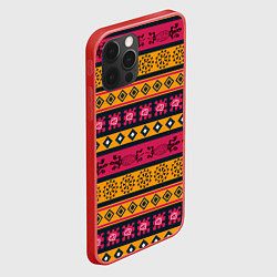 Чехол для iPhone 12 Pro Max Африканские узоры ромбики и ящерицы, цвет: 3D-красный — фото 2