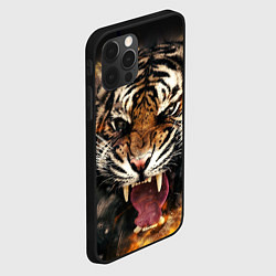 Чехол для iPhone 12 Pro Max Оскал тигра, цвет: 3D-черный — фото 2