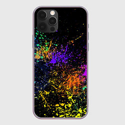 Чехол для iPhone 12 Pro Max Абстрактные брызги краски, цвет: 3D-серый