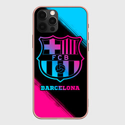 Чехол для iPhone 12 Pro Max Barcelona - neon gradient, цвет: 3D-светло-розовый
