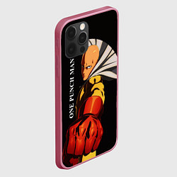 Чехол для iPhone 12 Pro Max Сайтама Ванпанчмен, цвет: 3D-малиновый — фото 2