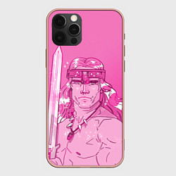 Чехол для iPhone 12 Pro Max Конан Арнольд - Конан варвар, цвет: 3D-светло-розовый