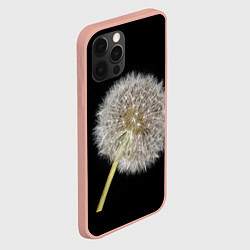 Чехол для iPhone 12 Pro Max Одуванчик на черном фоне, цвет: 3D-светло-розовый — фото 2