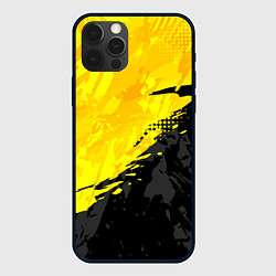 Чехол для iPhone 12 Pro Max Black and yellow, цвет: 3D-черный