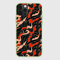 Чехол для iPhone 12 Pro Max Japanese pattern, цвет: 3D-салатовый