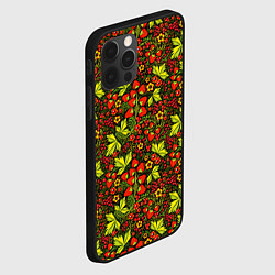 Чехол для iPhone 12 Pro Max Хохлома - клубника и рябина, цвет: 3D-черный — фото 2