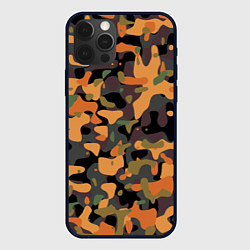 Чехол для iPhone 12 Pro Max Камуфляж осенний лес, цвет: 3D-черный