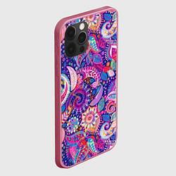 Чехол для iPhone 12 Pro Max Multi-colored colorful patterns, цвет: 3D-малиновый — фото 2