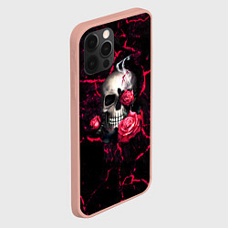 Чехол для iPhone 12 Pro Max Металлический череп, цвет: 3D-светло-розовый — фото 2