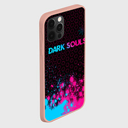 Чехол для iPhone 12 Pro Max Dark Souls - neon gradient: символ сверху, цвет: 3D-светло-розовый — фото 2