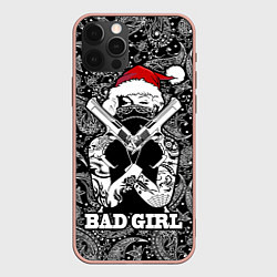 Чехол iPhone 12 Pro Max Bad girl with guns in a bandana